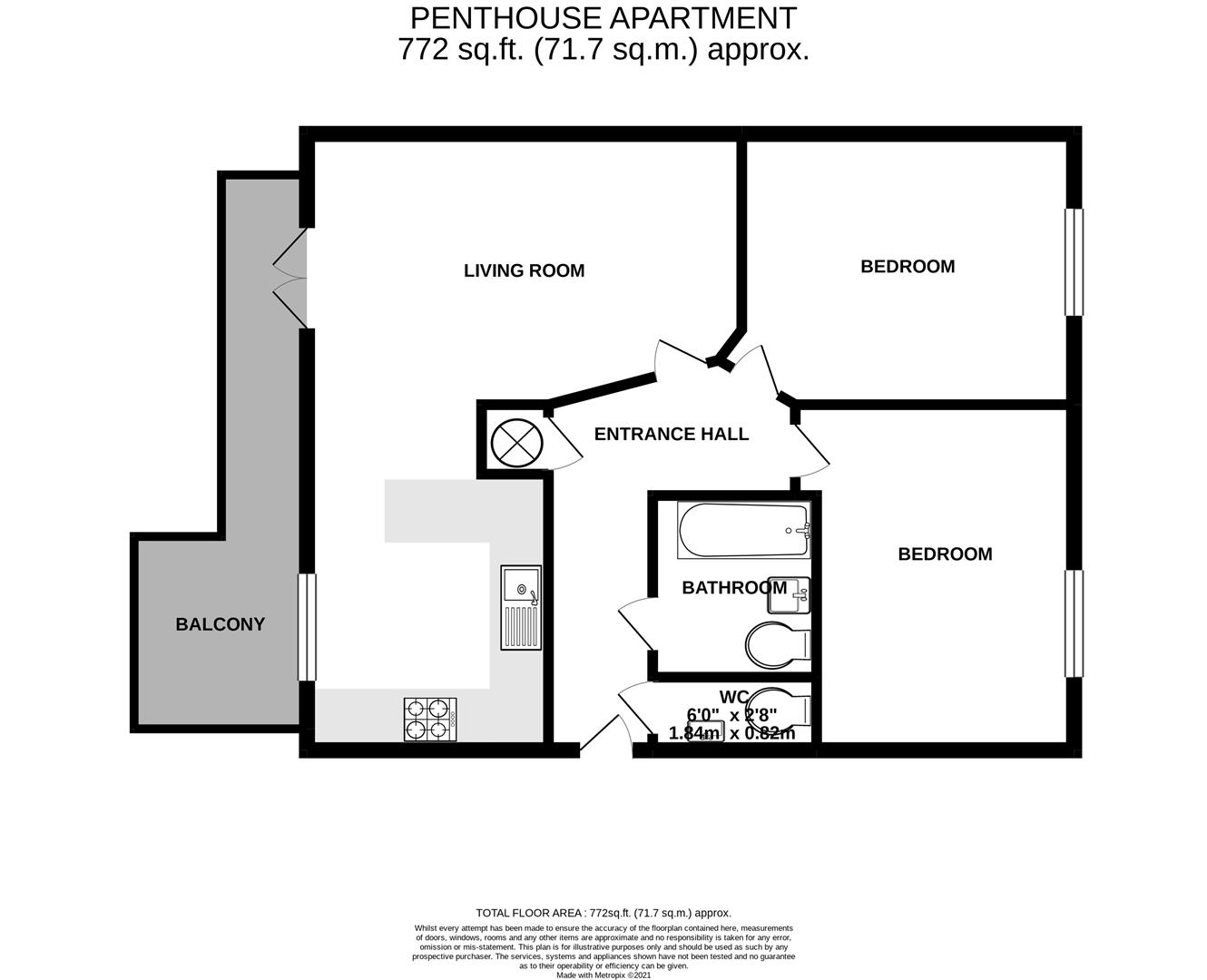 2 Bedroom Apartment Penthouse The Avenue, Westbourne, Poole